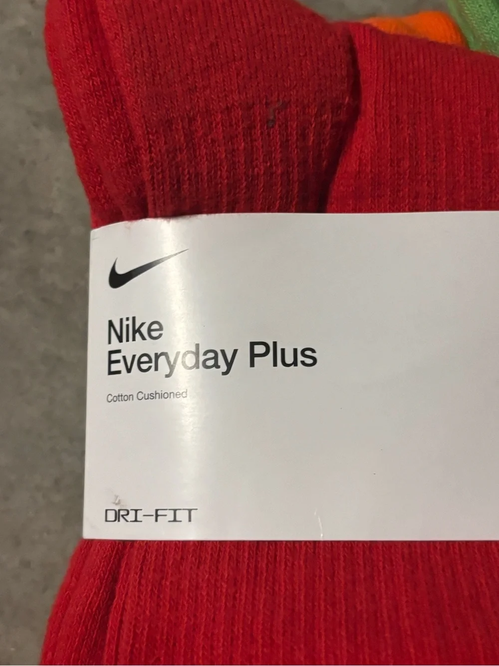 Nike Everyday Plus Crew Socks - Red, Green, Blue & Orange - 6 Pack